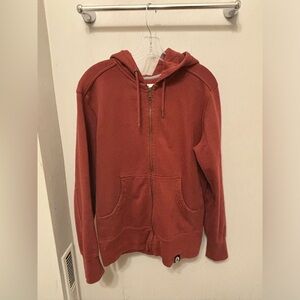 American Giant Classic Full Zip Hoodie Mens Small Red Heavyweight Made In USA